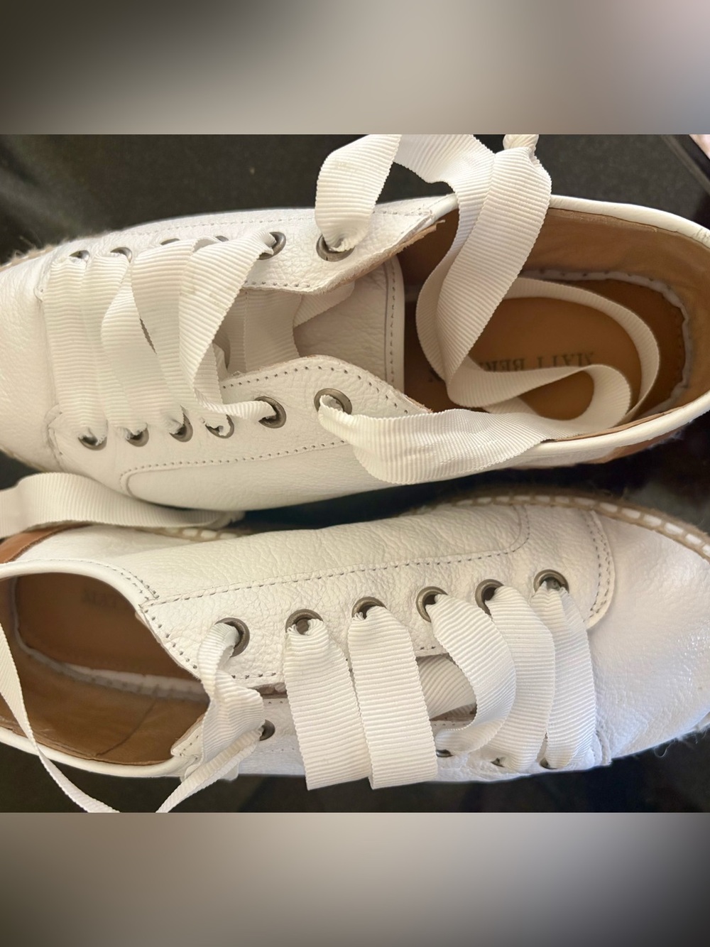 Matt Bernson White Pebbled espadrille sneakers
 Sz 7